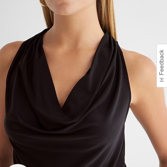 Express draped cowl racerback tank blouse - Picture 2 of 4